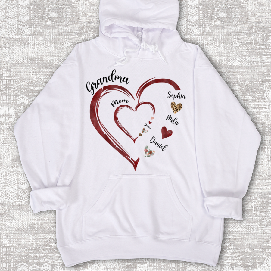 Personalized Mom And Grandma Heart Perfect Gift for Christmas Shirt