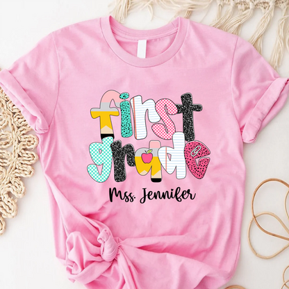 Custom Grade Leve Back To School, Teacher Team Shirt