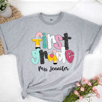 Custom Grade Leve Back To School, Teacher Team Shirt