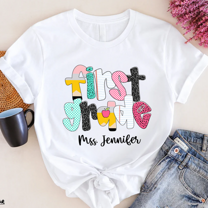 Custom Grade Leve Back To School, Teacher Team Shirt