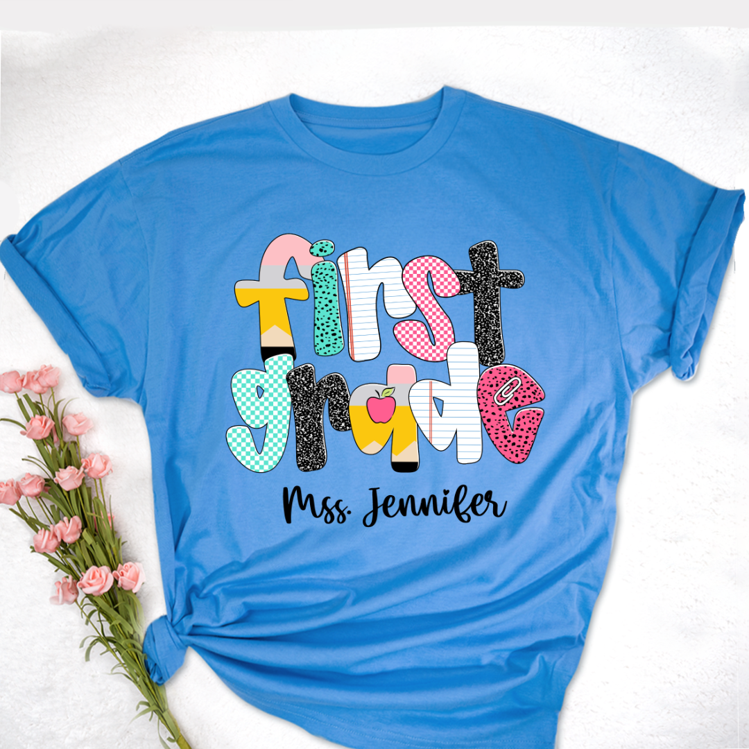 Custom Grade Leve Back To School, Teacher Team Shirt
