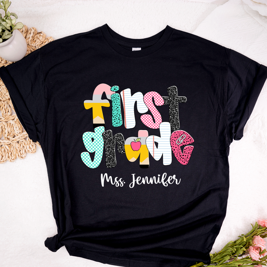 Custom Grade Leve Back To School, Teacher Team Shirt
