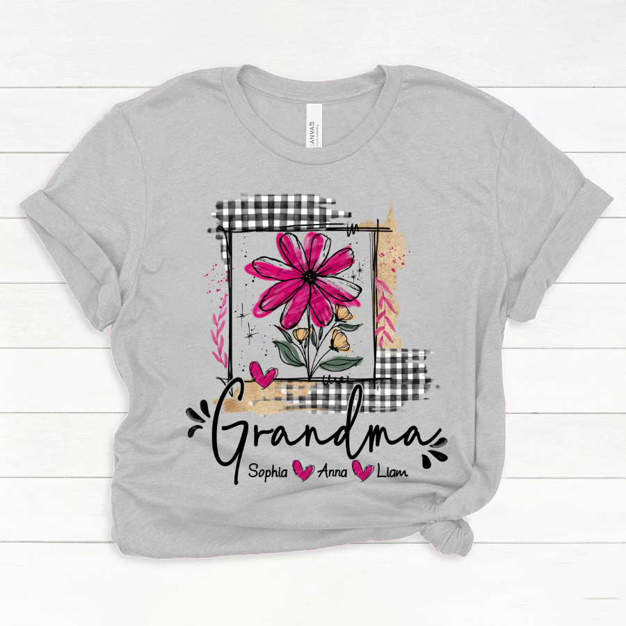 Artistic Checkered Wildflowers As A Gift For Grandma And Kids LTP01 Classic Canvas