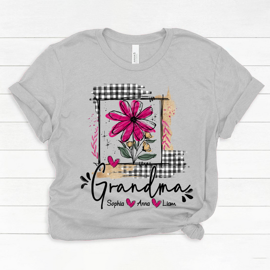 Artistic Checkered Wildflowers As A Gift For Grandma And Kids LTP01 Classic Canvas