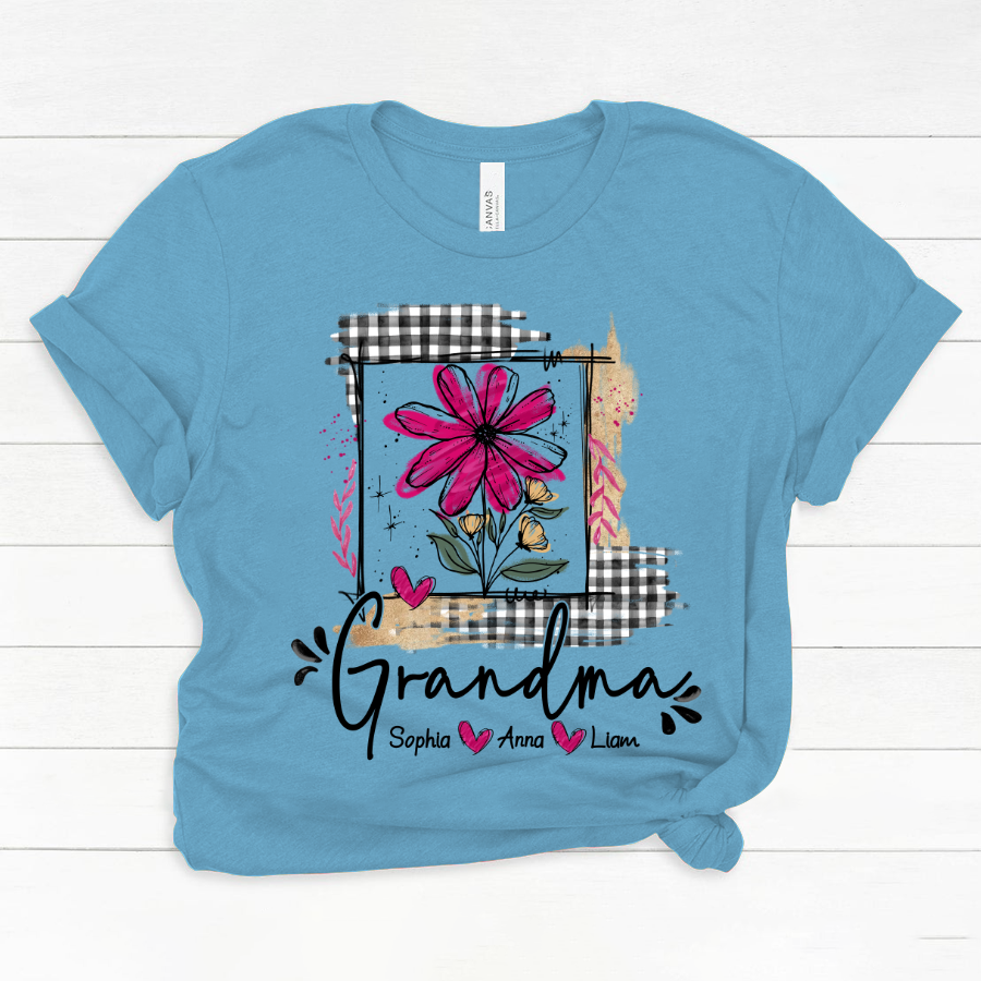 Artistic Checkered Wildflowers As A Gift For Grandma And Kids LTP01 Classic Canvas