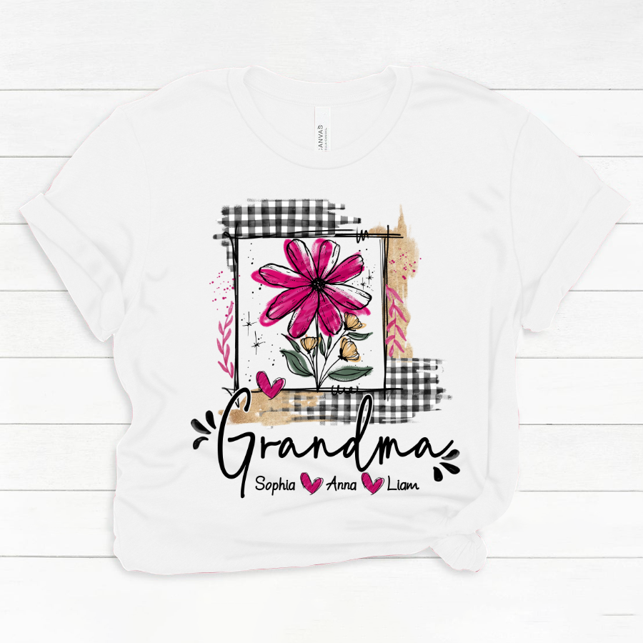 Artistic Checkered Wildflowers As A Gift For Grandma And Kids LTP01 Classic Canvas