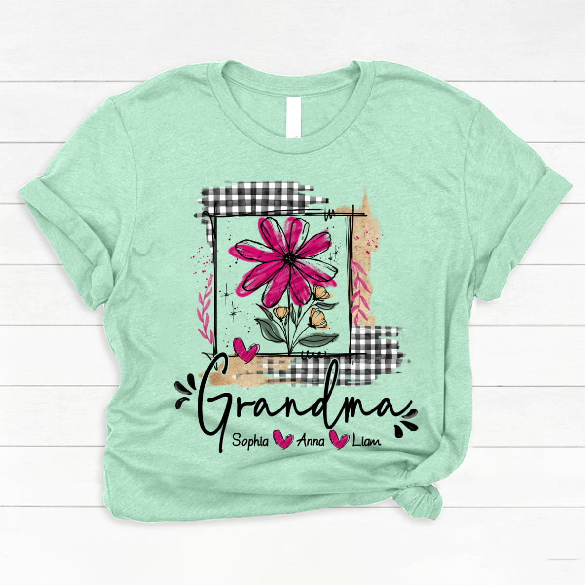 Artistic Checkered Wildflowers As A Gift For Grandma And Kids LTP01 Classic Canvas
