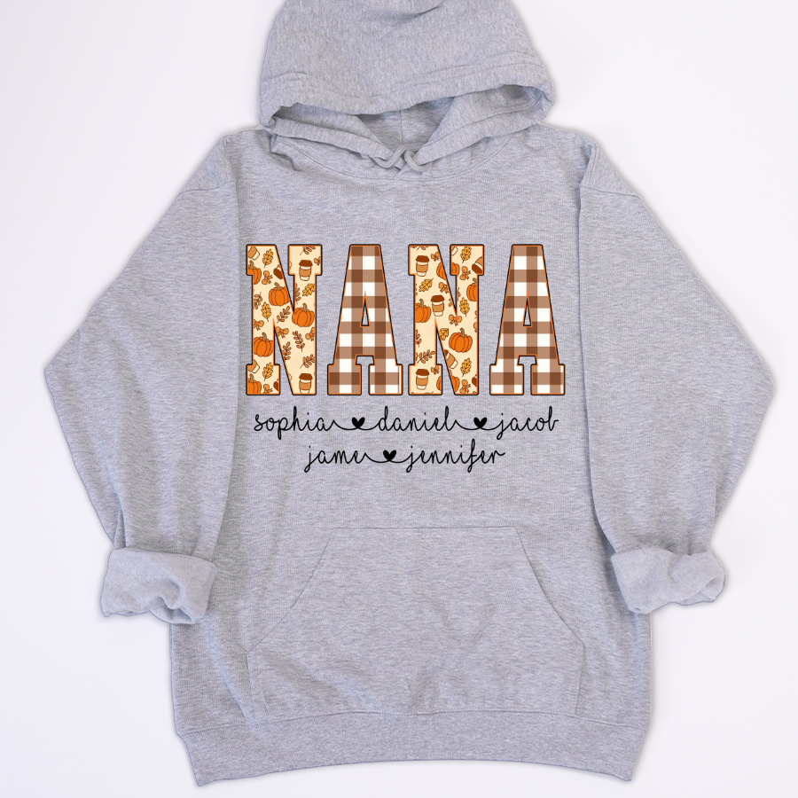 Autumn Nana Custom Nana And Grankids Fall Vibes Shirt