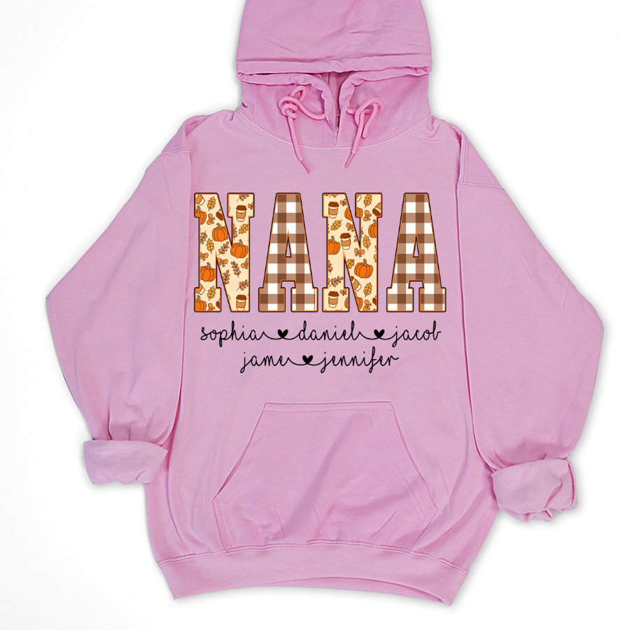 Autumn Nana Custom Nana And Grankids Fall Vibes Shirt