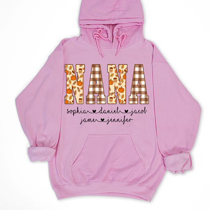 Autumn Nana Custom Nana And Grankids Fall Vibes Shirt