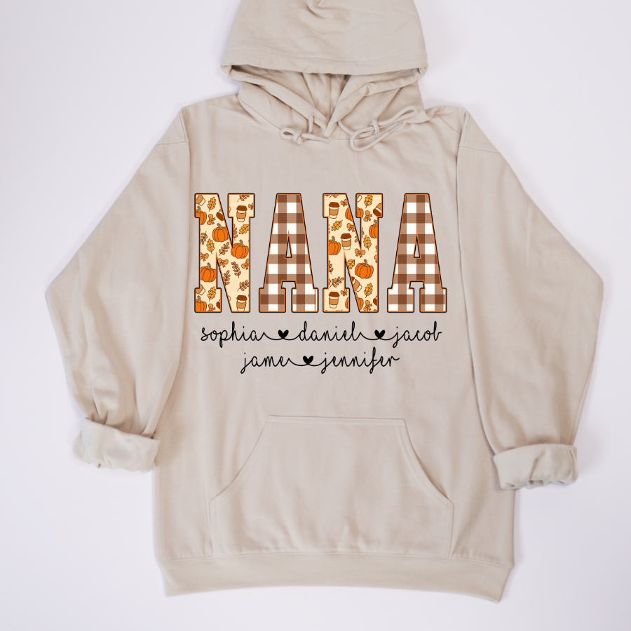 Autumn Nana Custom Nana And Grankids Fall Vibes Shirt