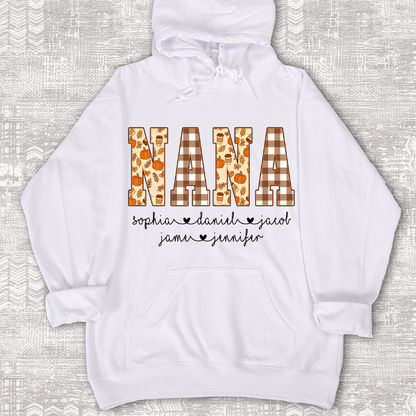 Autumn Nana Custom Nana And Grankids Fall Vibes Shirt