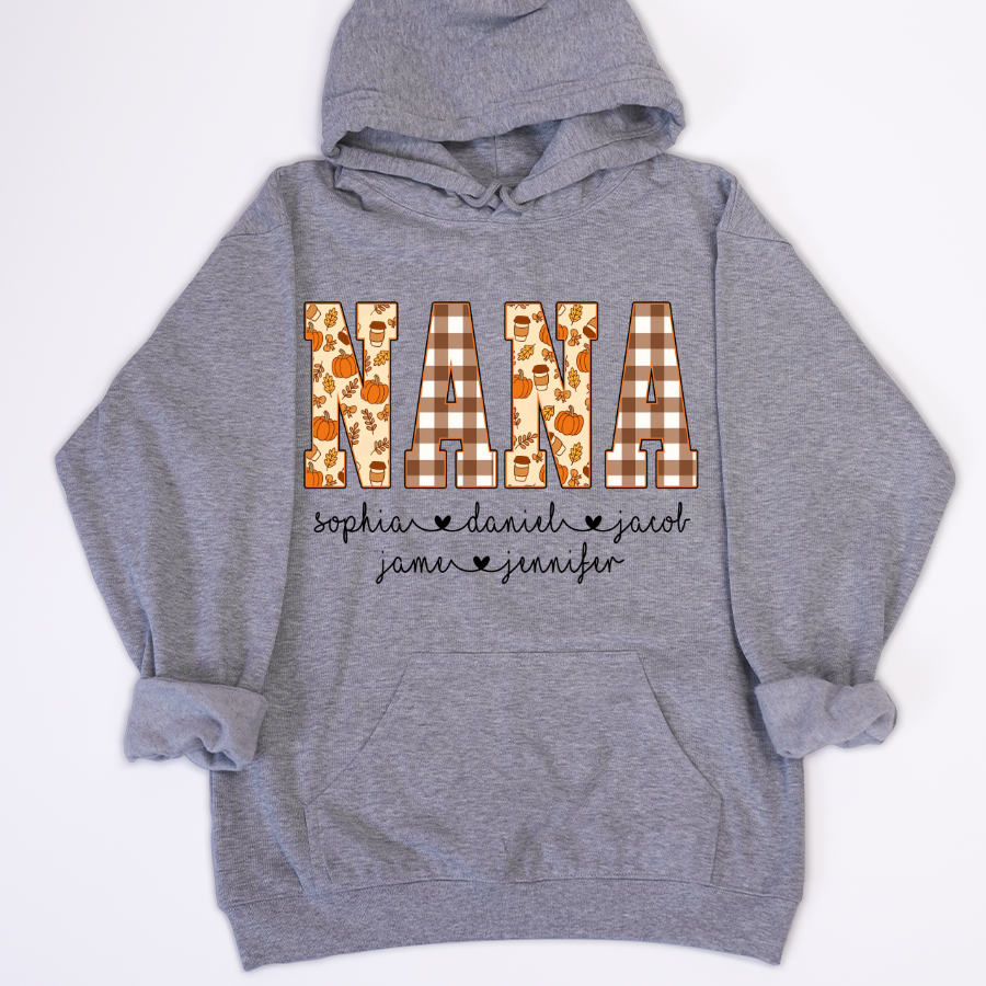 Autumn Nana Custom Nana And Grankids Fall Vibes Shirt