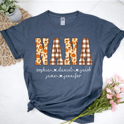Autumn Nana Custom Nana And Grankids Fall Vibes Shirt