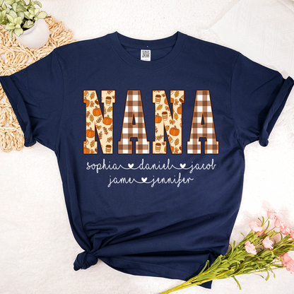 Autumn Nana Custom Nana And Grankids Fall Vibes Shirt