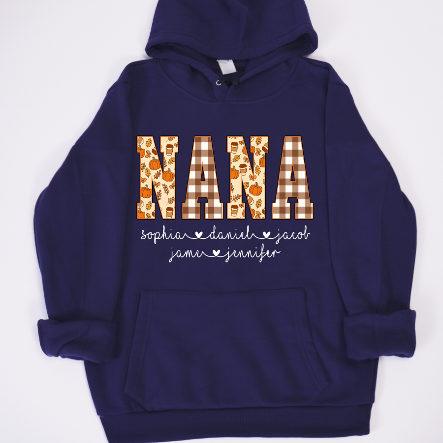 Autumn Nana Custom Nana And Grankids Fall Vibes Shirt