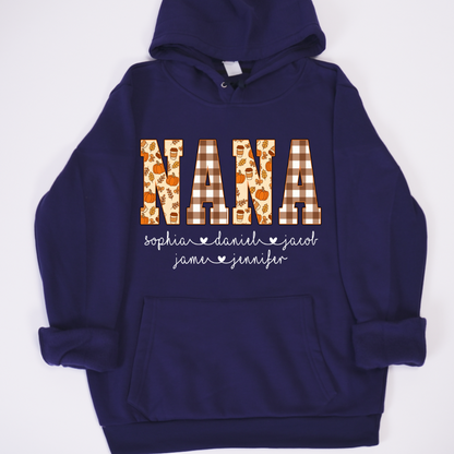 Autumn Nana Custom Nana And Grankids Fall Vibes Shirt