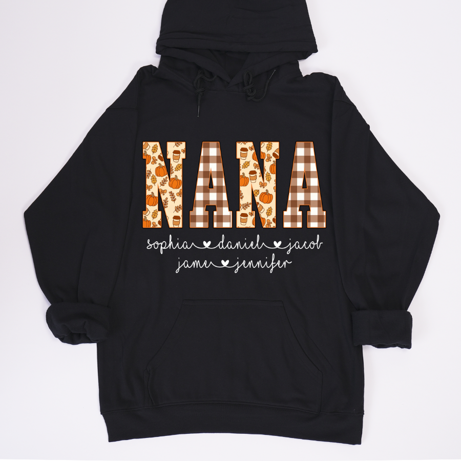 Autumn Nana Custom Nana And Grankids Fall Vibes Shirt