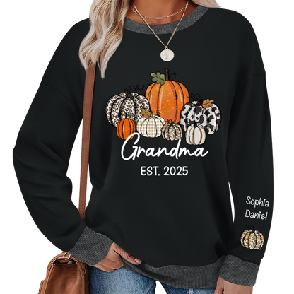 Autumn Pumpkin Grandma And Grandkids Personalized