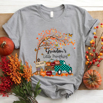 Autumn Tree Grandma's Little Pumpkins Est T-Shirt