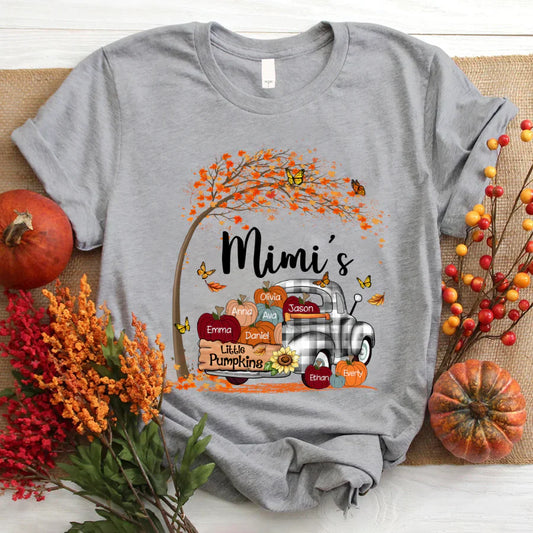 Autumn Tree Mimi's Little Pumpkins Colorful T-Shirt