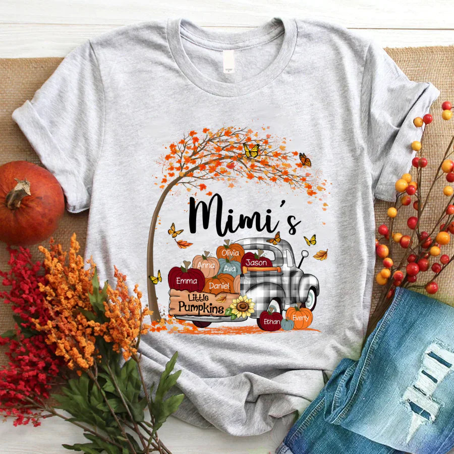 Autumn Tree Mimi's Little Pumpkins Colorful T-Shirt