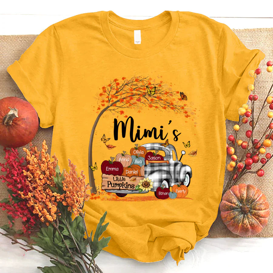 Autumn Tree Mimi's Little Pumpkins Colorful T-Shirt