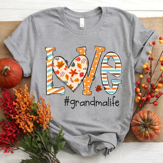 Personalized grandma life autumn custom name 2022 T-Shirt