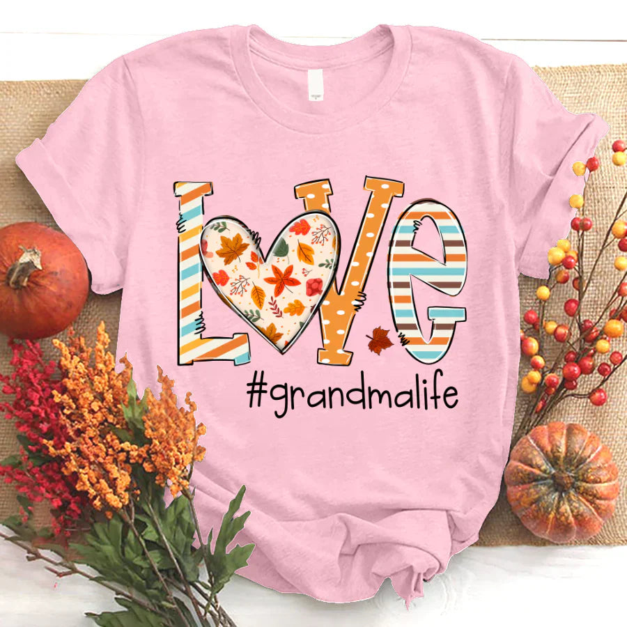 Personalized grandma life autumn custom name 2022 T-Shirt