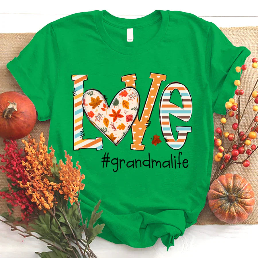 Personalized grandma life autumn custom name 2022 T-Shirt