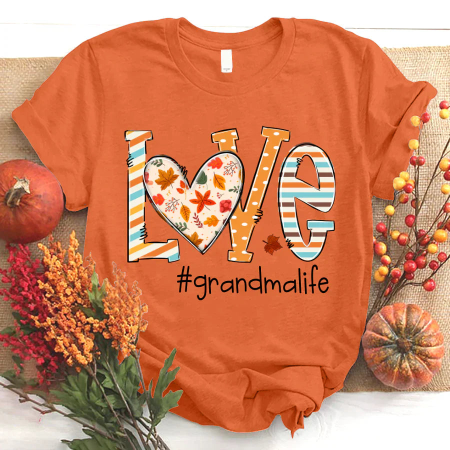 Personalized grandma life autumn custom name 2022 T-Shirt
