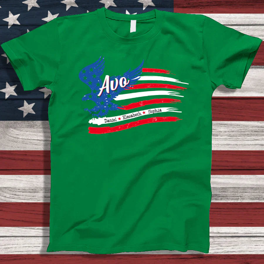 Avo With Grandkids Names 4th Of July CTL94 T-Shirt