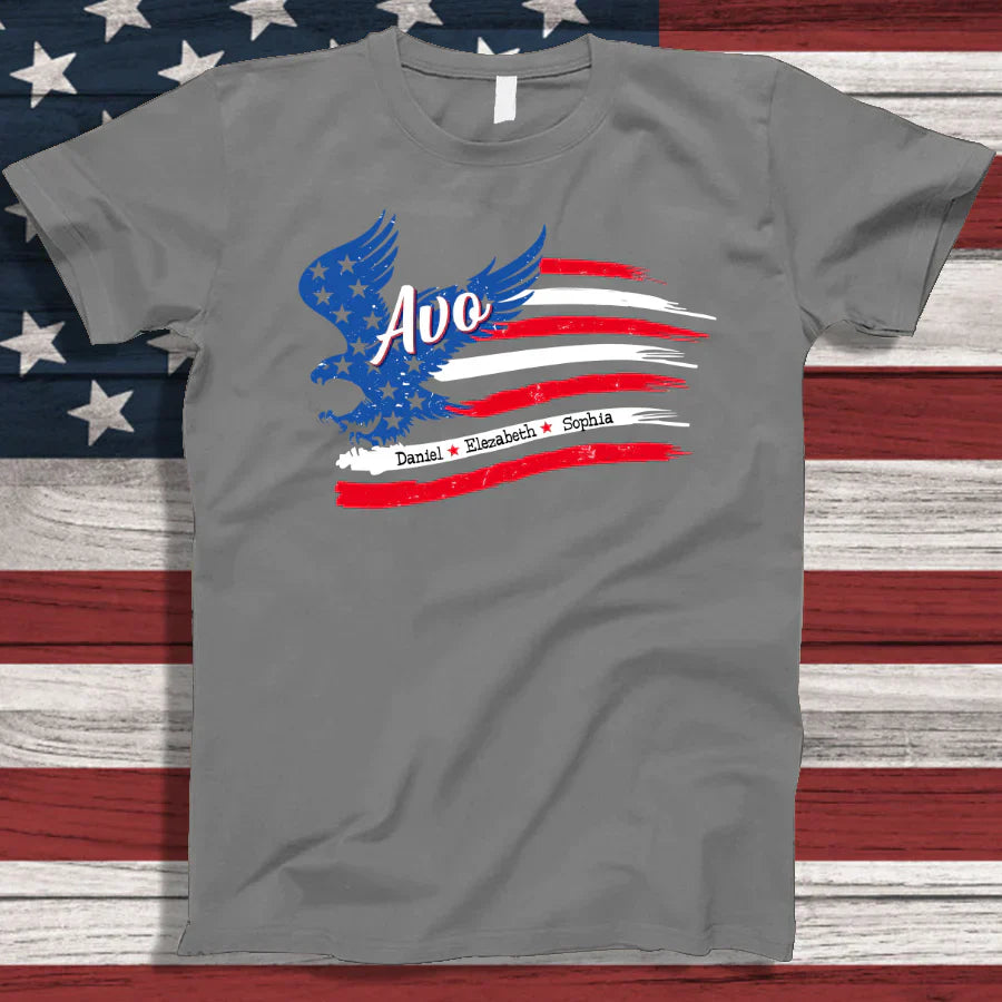 Avo With Grandkids Names 4th Of July CTL94 T-Shirt
