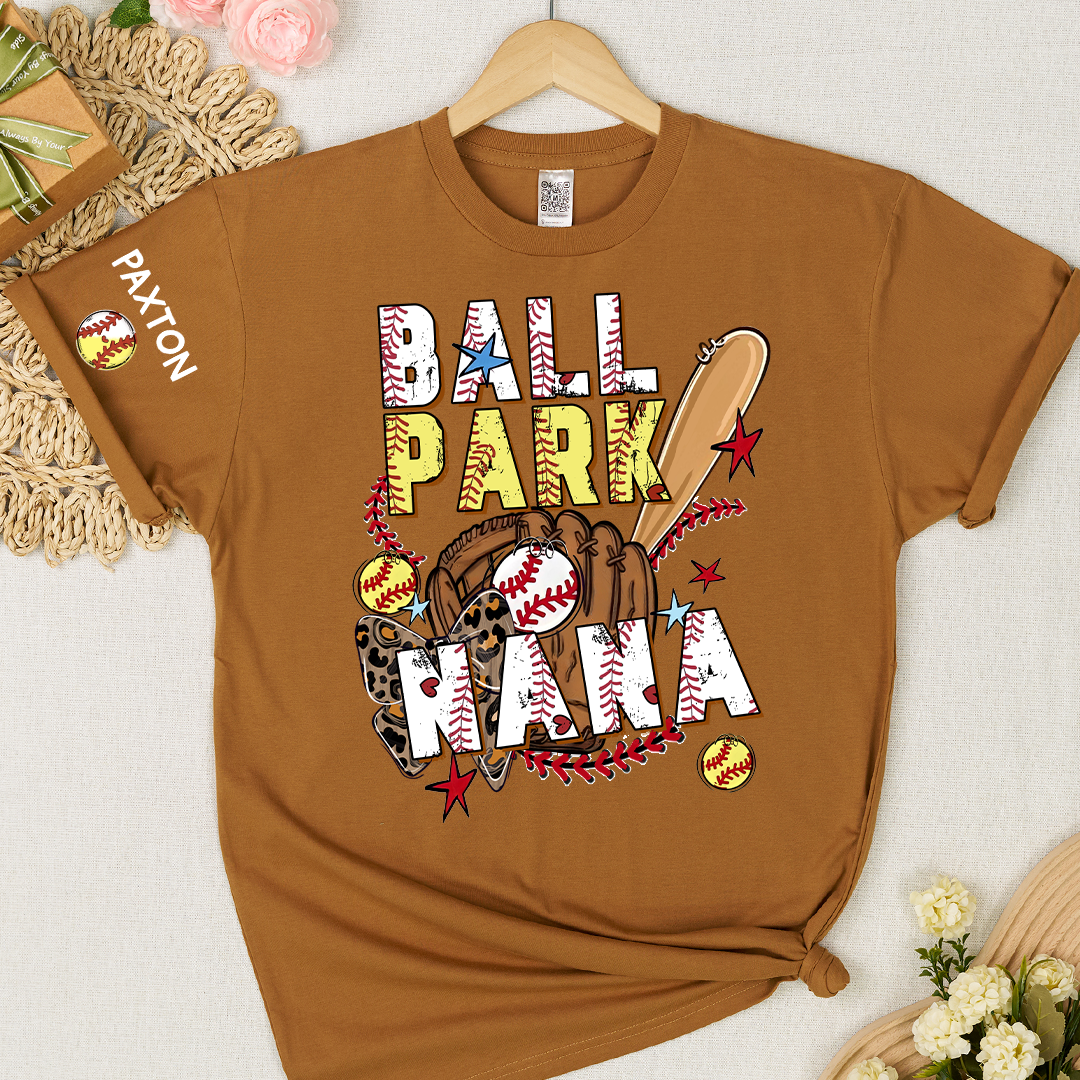 Ballpark Baseball Softball Mimi Game Day, Personalized Grandma and Grandkids T-shirt