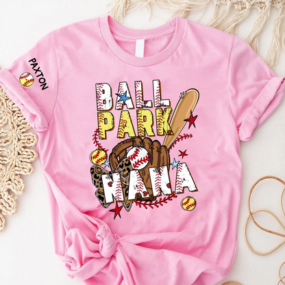 Ballpark Baseball Softball Mimi Game Day, Personalized Grandma and Grandkids T-shirt