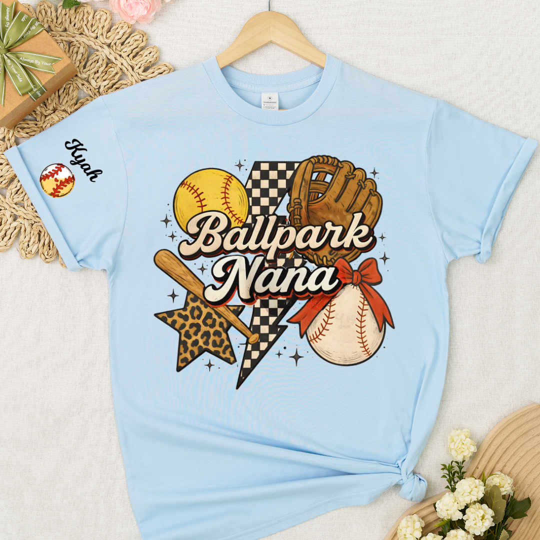 Ballpark Nana Gigi Grandma Game Day Gift For Grandma T-shirt