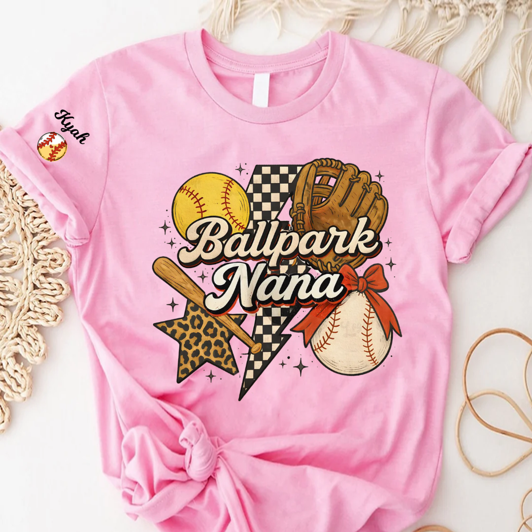 Ballpark Nana Gigi Grandma Game Day Gift For Grandma T-shirt