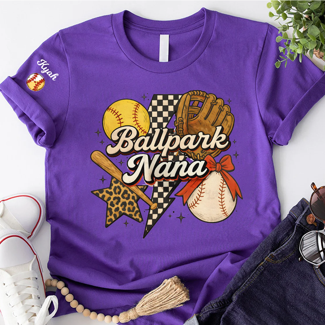 Ballpark Nana Gigi Grandma Game Day Gift For Grandma T-shirt