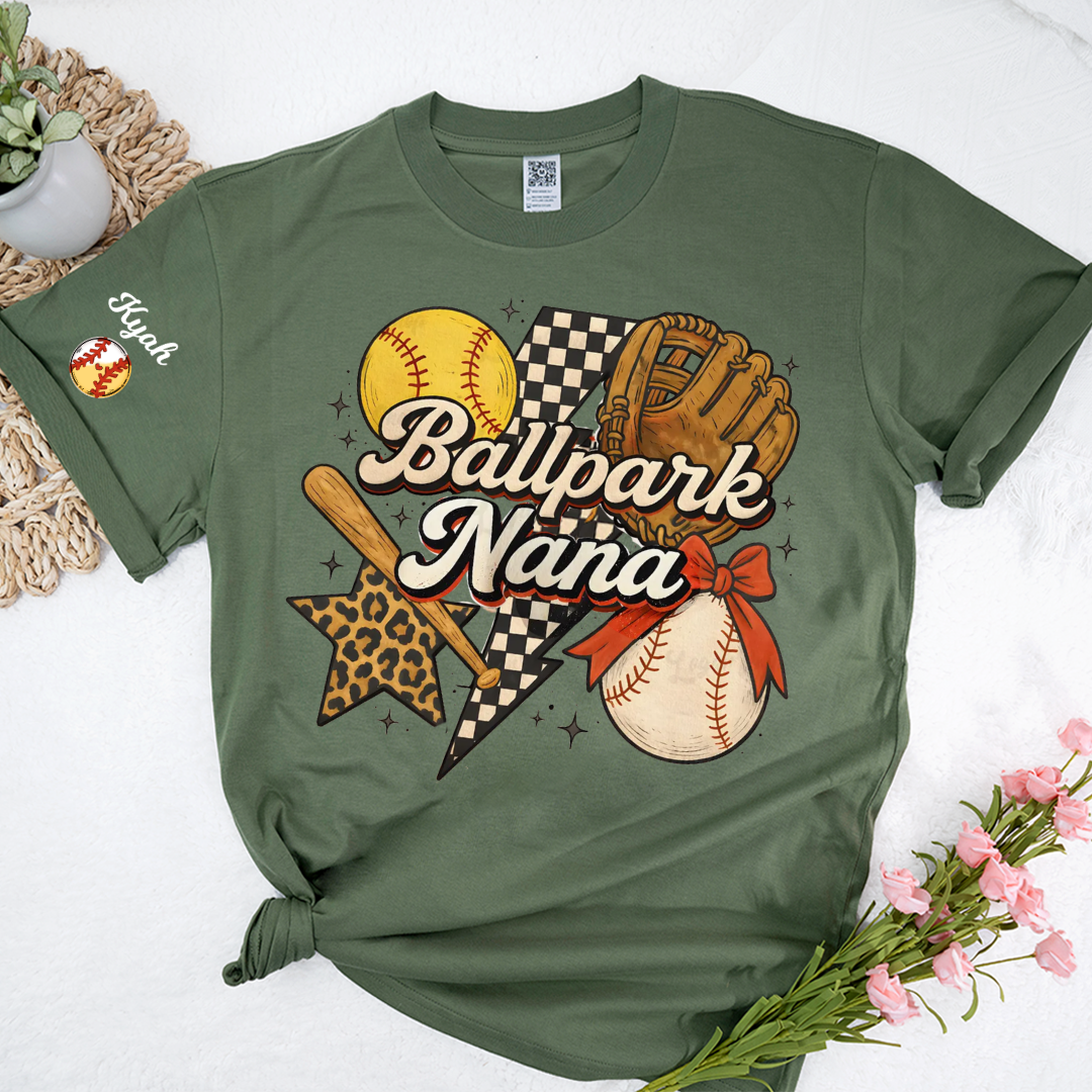 Ballpark Nana Gigi Grandma Game Day Gift For Grandma T-shirt