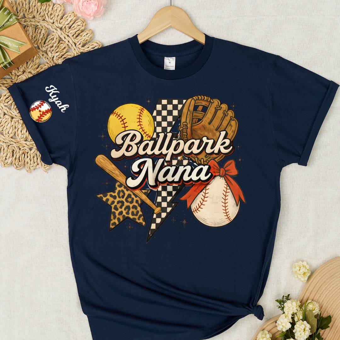 Ballpark Nana Gigi Grandma Game Day Gift For Grandma T-shirt