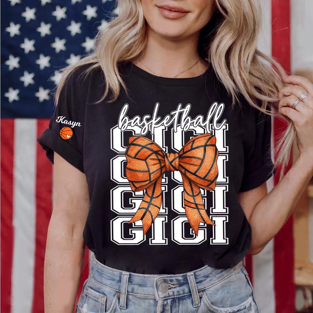 Basketball Mimi Game Day Personalized Grandma and Grandkids Gift For Family T-shirt