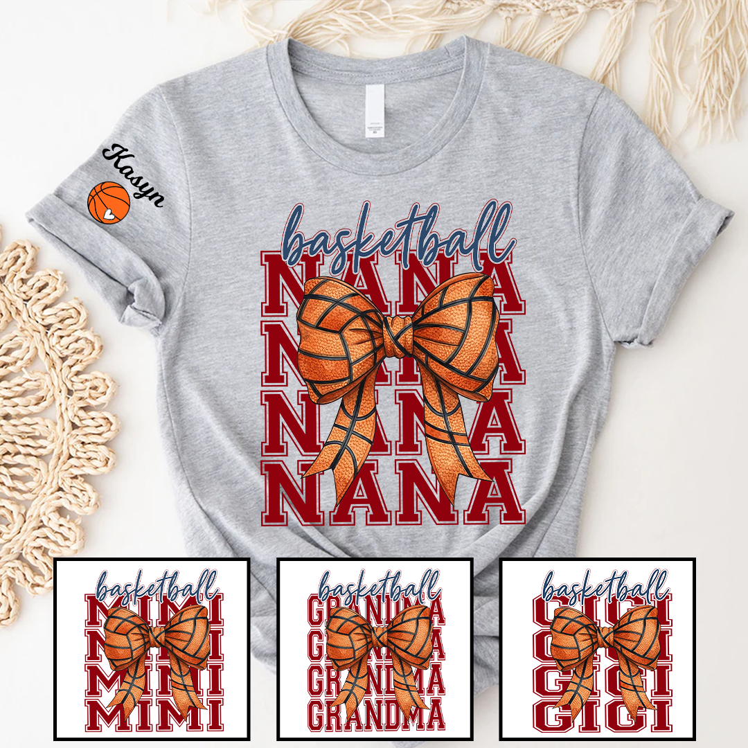 Basketball Mimi Game Day Personalized Grandma and Grandkids Gift For Family T-shirt