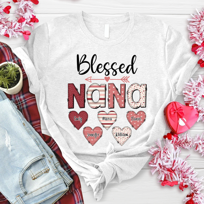Godmerch Personalized Nickname Mom and Grandma T-shirt CG02, Grandma Shirt, Mom Mimi Aunt Shirt, Gift Valentine's Day Mother's Day for Mom and Grandma