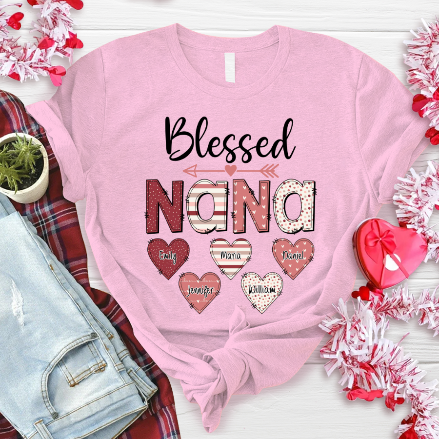 Godmerch Personalized Nickname Mom and Grandma T-shirt CG02, Grandma Shirt, Mom Mimi Aunt Shirt, Gift Valentine's Day Mother's Day for Mom and Grandma