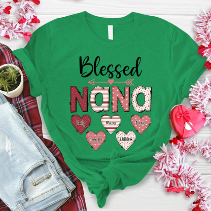 Godmerch Personalized Nickname Mom and Grandma T-shirt CG02, Grandma Shirt, Mom Mimi Aunt Shirt, Gift Valentine's Day Mother's Day for Mom and Grandma