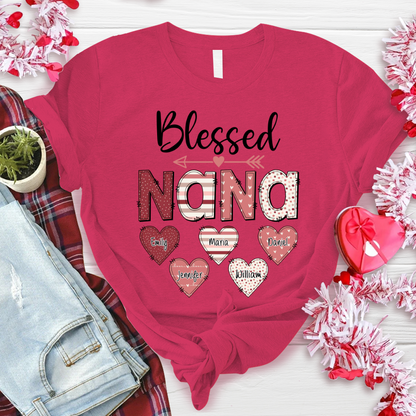 Godmerch Personalized Nickname Mom and Grandma T-shirt CG02, Grandma Shirt, Mom Mimi Aunt Shirt, Gift Valentine's Day Mother's Day for Mom and Grandma