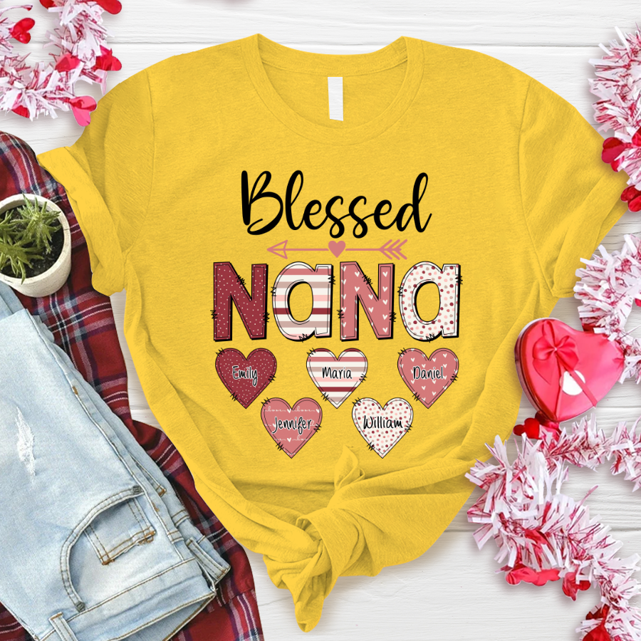 Godmerch Personalized Nickname Mom and Grandma T-shirt CG02, Grandma Shirt, Mom Mimi Aunt Shirt, Gift Valentine's Day Mother's Day for Mom and Grandma