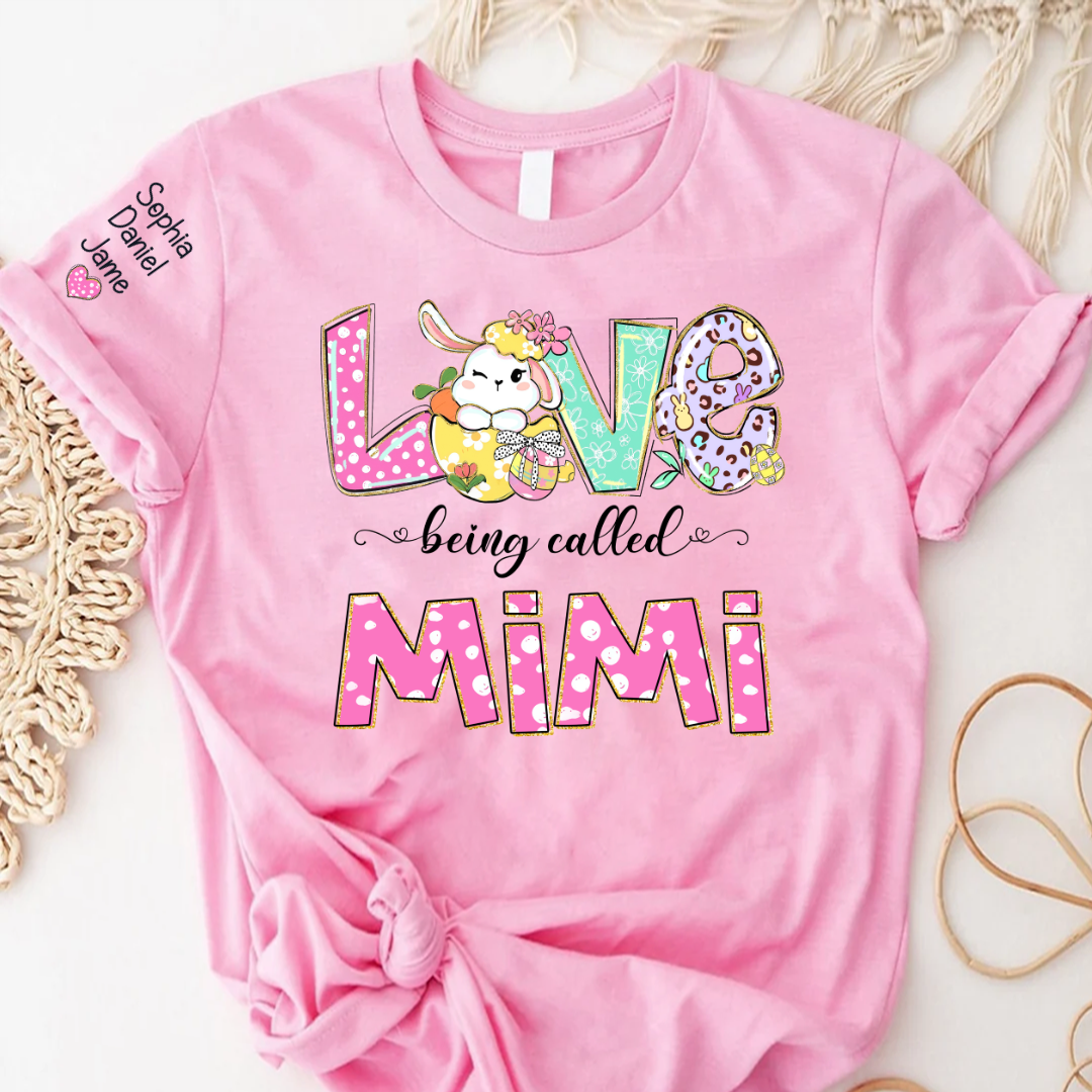 Bunny Mimi Love Being Called Mimi and Grandkids T-shirt