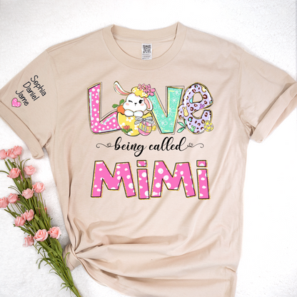 Bunny Mimi Love Being Called Mimi and Grandkids T-shirt