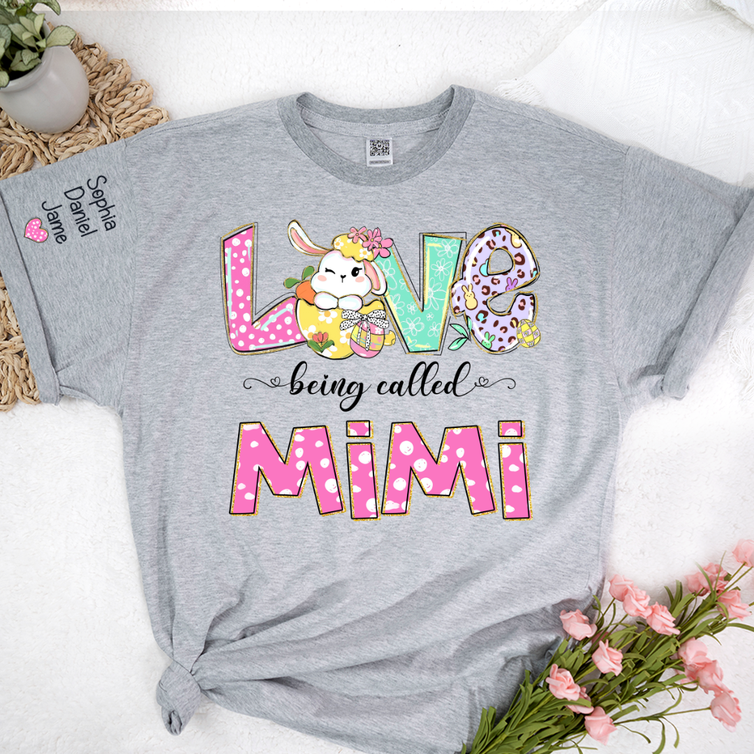 Bunny Mimi Love Being Called Mimi and Grandkids T-shirt